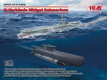 Збірна модель ICM - Міні-субмарини K-Verb&auml;nde (Seehund та Molch) (1:72) S.020 фото