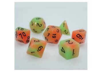 Набор кубиков Games7Days - Double Color Glow in the dark 7 Dice Set - Green-Orange g7dglowdc01 фото