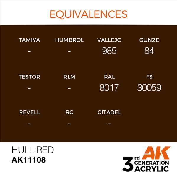 Краска AK - Standard: Hull Red AK11108 фото