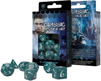 Набір кубиків Q Workshop - Dice Set. Classic RPG Stormy and white (7) SCLE1A фото