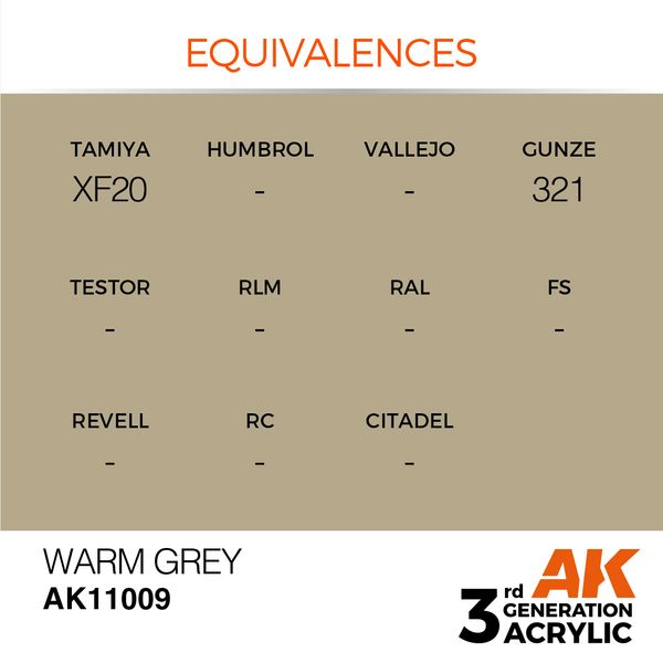 Фарба AK - Standard: Warm Grey AK11009 фото