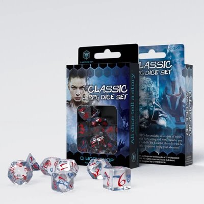 Набір кубиків Q Workshop - Dice Set. Classic RPG Translucent and blue-red SCLE16 фото