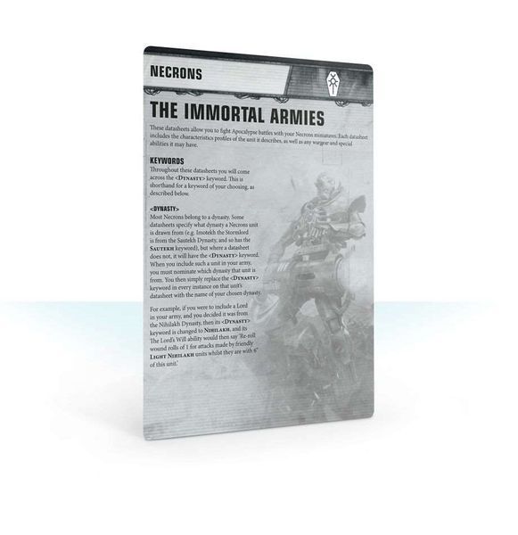 Игровой набор GW - Warhammer 40000: Apocalypse Datasheets: Necrons 60220110025 фото