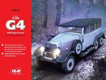 Збірна модель ICM - Typ G4, Автомобіль німецького керівництва 2 Світової війни з піднятим тентом (1:24) 24012 фото