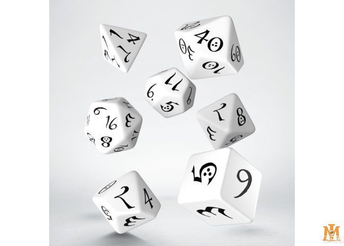 Набор кубиков Q Workshop - Dice Set. Classic RPG White and black SCLE02 фото
