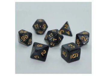 Набір кубиків Games7Days - Pearl 7 Dice Set - Black (w-gold) g7dpearl08 фото