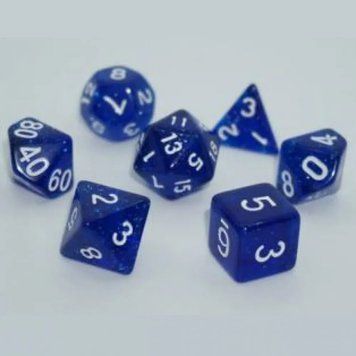 Набор кубиков Games7Days - Glitter 7 Dice Set - Blue g7dglit16 фото