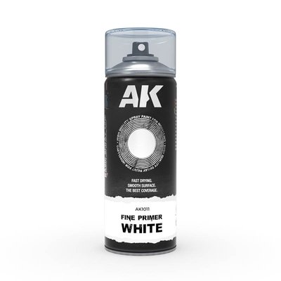 Спрей AK - Fine Primer White - Spray 400ml / Ґрунт білий в аерозолі 400мл AK1011 фото