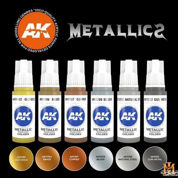 Набір фарб AK - Metallics Colors Set AK11608 фото