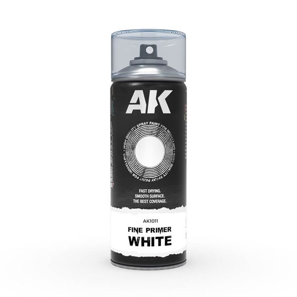 Спрей AK - Fine Primer White - Spray 400ml / Ґрунт білий в аерозолі 400мл AK1011 фото
