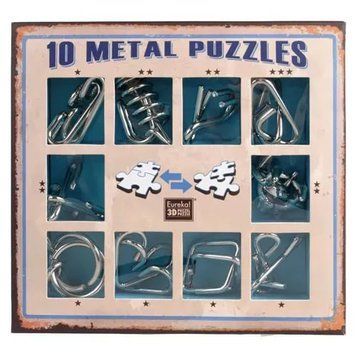 Набір головоломок Eureka 3D - 10 Metall Puzzles. Блакитний 473356 фото