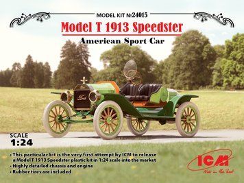 Збірна модель ICM - Модель T 1913 Спідстер, Американський спортивний автомобіль (1:24) 24015 фото
