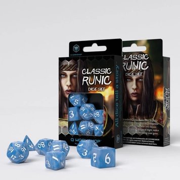 Набір кубиків Q Workshop - Dice Set. Classic Runic Glacier and white (7) SCLR1R фото