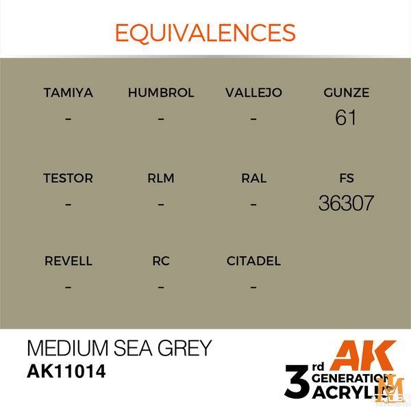 Фарба AK - Standard: Medium Sea Grey AK11014 фото