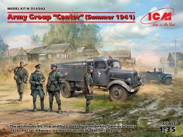 Збірна модель ICM - Группа армії Центр (літо 1941 р.) (Kfz.1, Typ L3000S, німецька піхота (4 фігури), німецькі водії (4 фігури)) (1:35) DS 3502 фото