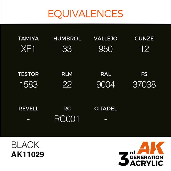 Фарба AK - Intense: Black AK11029 фото