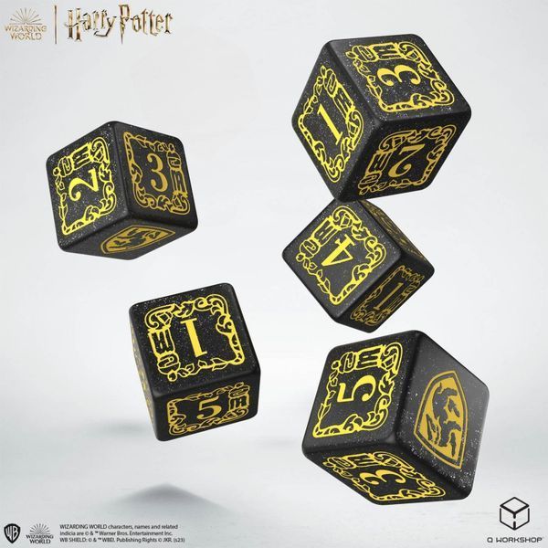 Набір кубиків Q Workshop - Harry Potter. Hufflepuff Dice & Pouch 190142/2023/4/A/D6B фото