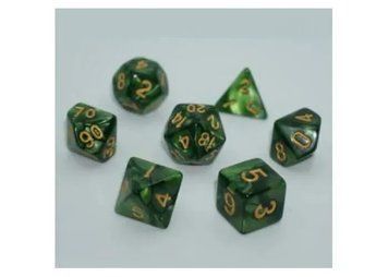 Набор кубиков Games7Days - Pearl 7 Dice Set - Dark Green (w-gold) g7dpearl12 фото