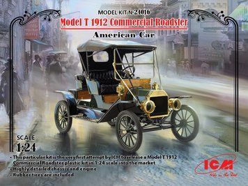 Збірна модель ICM - Модель T 1912 Комершл Родстер, Американський пасажирський автомобіль (1:24) 24016 фото