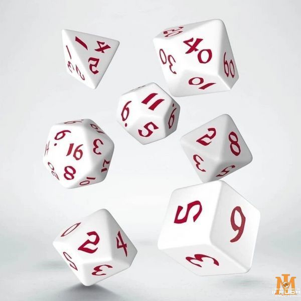 Набор кубиков Q Workshop - Dice Set. Classic Runic White and red (7) SCLR26 фото