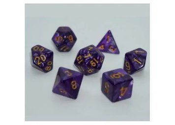 Набор кубиков Games7Days - Pearl 7 Dice Set - Dark Purple (w-gold) g7dpearl13 фото