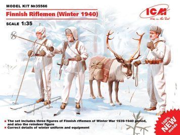 Сборная модель ICM - Финские пехотинцы (зима 1940 г.) (4 фигуры) (1:35) 35566 фото