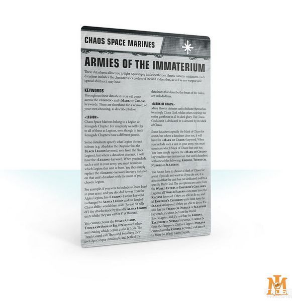 Игровой набор GW - Warhammer 40000: Apocalypse Datasheets: Chaos Space Marines 60220102021 фото