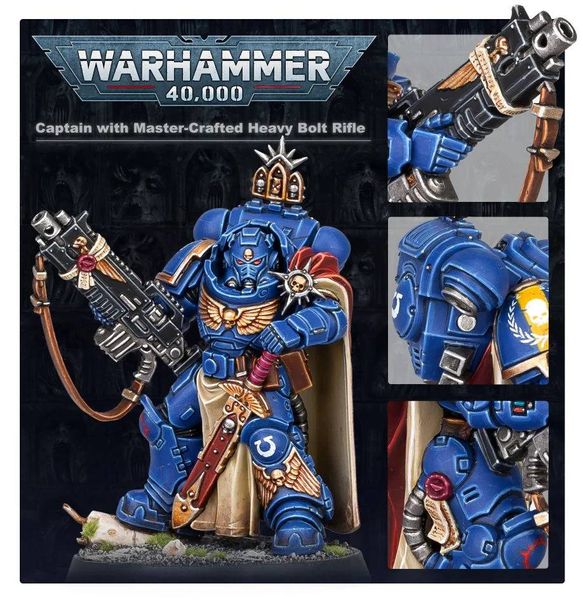 Игровой набор GW - WARHAMMER 40000: SPACE MARINES - CAPTAIN WITH MASTER-CRAFTED HEAVY BOLT RIFLE 99070101048 фото
