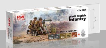 Набір фарб ICM - Acrylic Paint Set: WWII British infantry (6 x 12 ml)