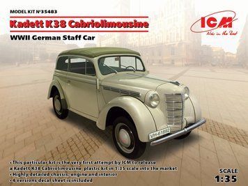 Збірна модель ICM - Kadett K38 Cabriolimousine, Німецький штабний автомобіль 2СВ (1:35) 35483 фото