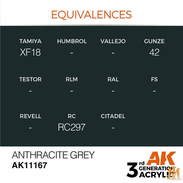 Фарба AK - Standard: Anthracite Grey AK11167 фото
