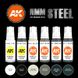 Набор красок AK - NON METALLIC METAL: STEEL AK11601 фото 2