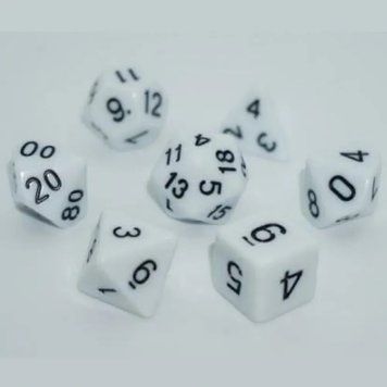 Набор кубиков Games7Days - Opaque 7 Dice Set - White g7dopaq07 фото