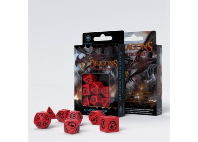 Набор кубиков Q Workshop - Dice Set. Dragons Red and black SDRA04 фото