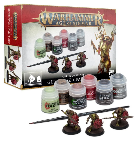 Набор красок Citadel - Age of Sigmar: Orruks Warclans - Gutrippaz + Paints Set (Eng/spa/port/lat) 52170209002 фото