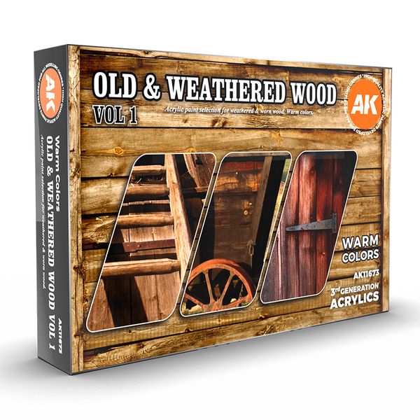 Набір фарб AK - Old and Weathered Wood Vol1 AK11673 фото