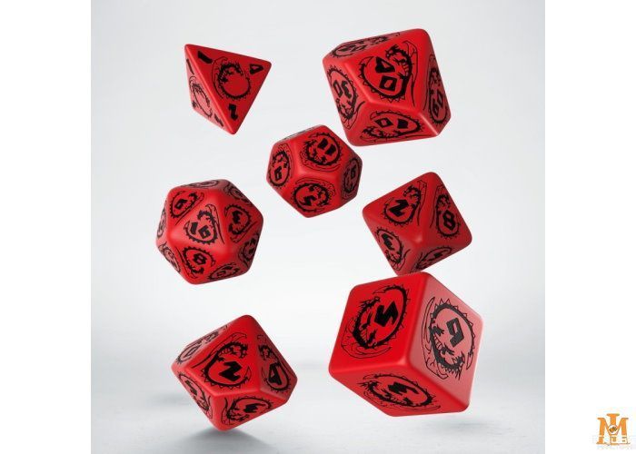Набор кубиков Q Workshop - Dice Set. Dragons Red and black SDRA04 фото