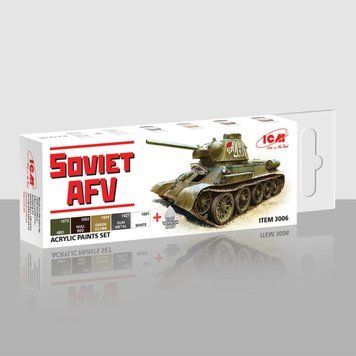 Набір фарб ICM - Acrylic Paint Set: Soviet AFV (6 x 12 ml)
