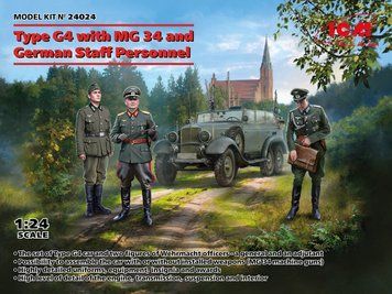 Збірна модель ICM - Type G4 з MG 34 та німецьким штабним персоналом (1:24) 24024 фото