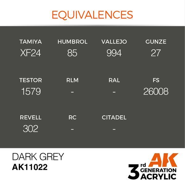 Краска AK - Standard: Dark Grey AK11022 фото