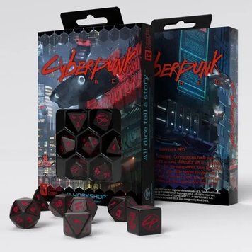 Набор кубиков Q Workshop - Cyberpunk Red Dice Set: Blood over Chrome SCPU02 фото
