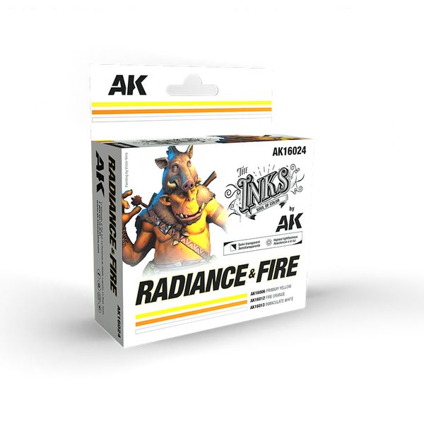 Набір фарб AK - RADIANCE AND FIRE INK SET AK16024 фото