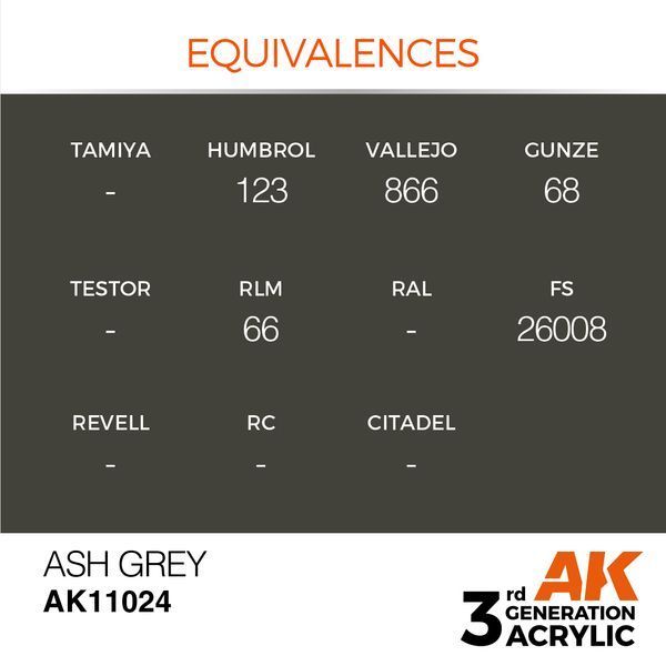 Краска AK - Standard: Ash Grey AK11024 фото