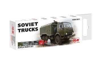 Набір фарб ICM - Acrylic Paint Set: Soviet trucks (6 x 12 ml)
