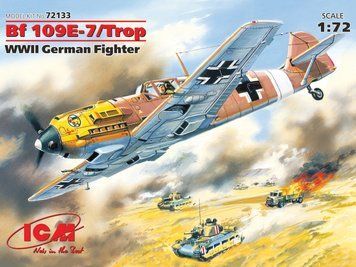 Збірна модель ICM - Месершмит Bf 109 E-7 (тропічна версія), німецький винищувач 2 Світової війни (1:72) 72133 фото