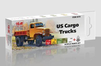 Набір фарб ICM - Acrylic Paint Set: US Cargo Trucks (6 x 12 ml)