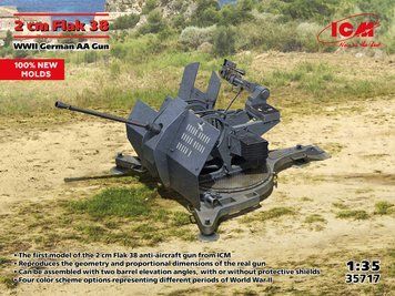 Збірна модель ICM - Flak 38, Німецька зенітна гармата 2СВ (1:35) 35717 фото