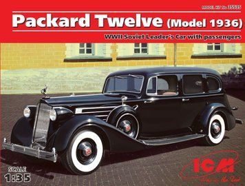 Збірна модель ICM - Packard Twelve (модель 1936 р.) Автомобіль радянського керівництва часів Другої Світової війни з пасажирами (5 фігур) (1:35) 35535 фото