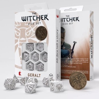 Набор кубиков Q Workshop - Dice Set. The Witcher - Geralt - The White Wolf SWGE3T фото