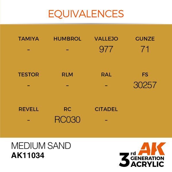 Краска AK - Standard: Medium Sand AK11034 фото